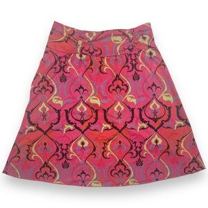 Soybu Bright Pink Multicolor Geometric Stretch A-line Skirt Size Medium